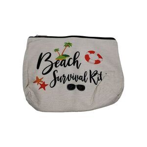 Beach Travel Makeup Bag Beach Survival Kit Zippered Small Organizer Pouch